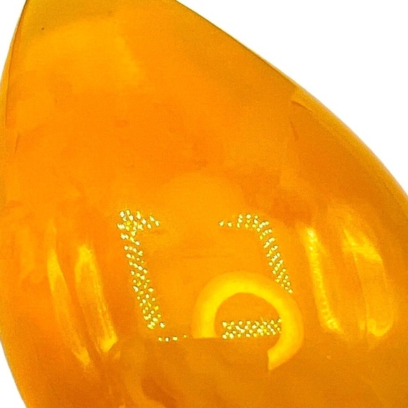 Reconstituted Amber Teardrop Pendant, Yellow and Red Beads - Picture 5 of 8